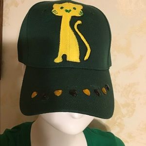 Jamaican Style New Baseball Cap Hand Painted Kitty